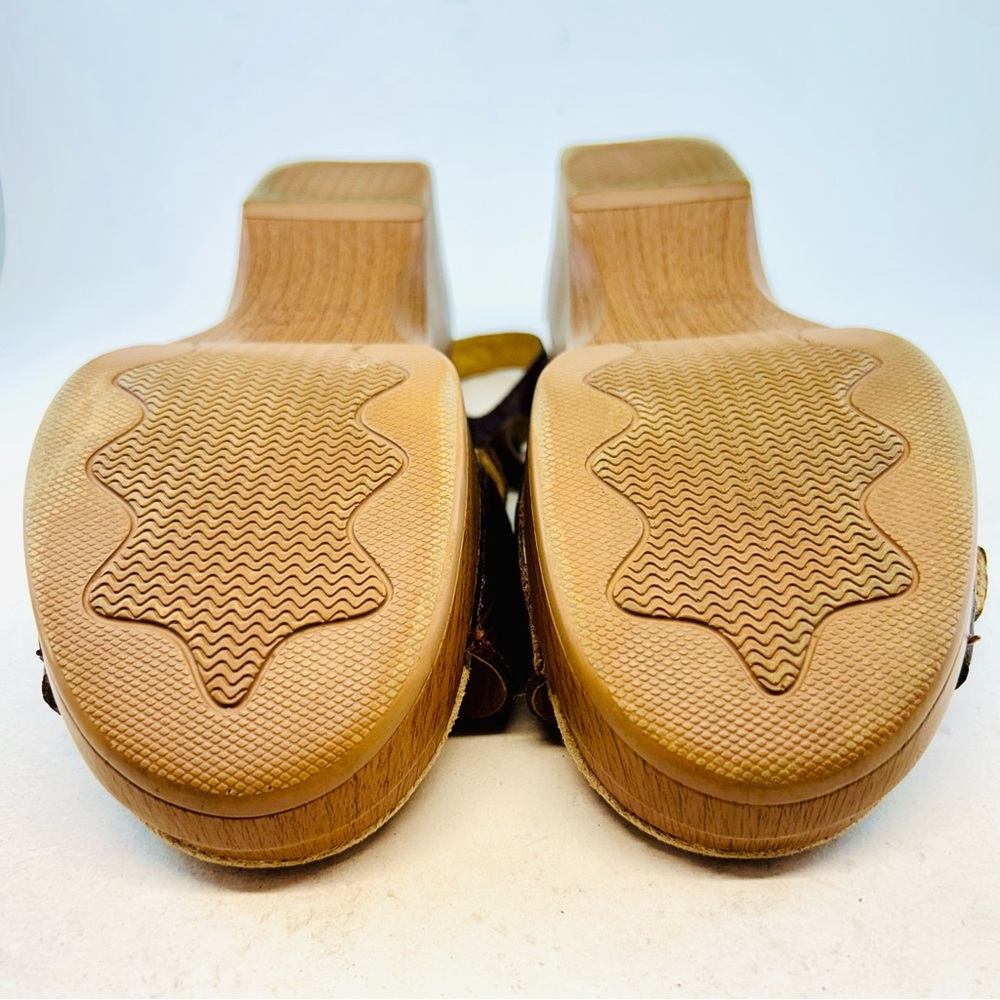 Dansko Brown Leather Ankle Buckle Sandi Clog Sandals, size 41 10.5 11 - Picture 10 of 11